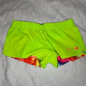 Roxy Neon Green and Multicolor Swim Shorts